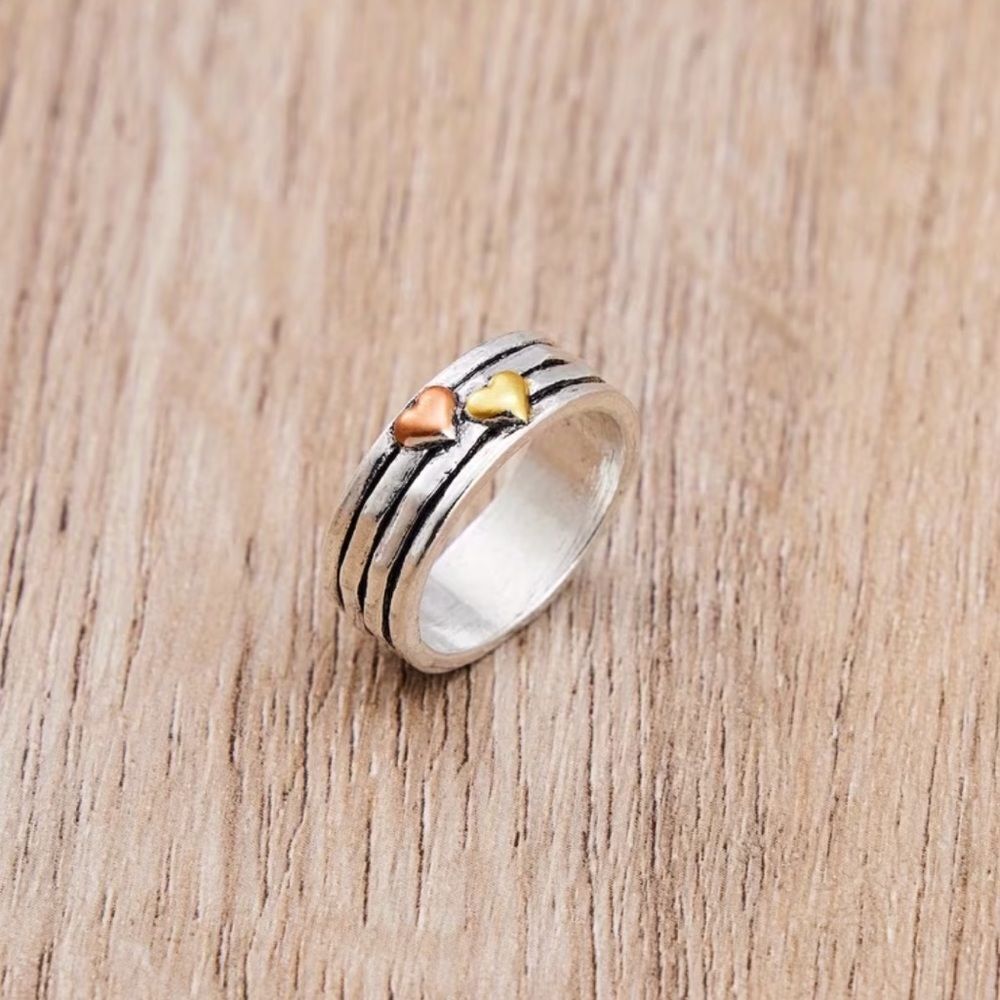 Boho heart ring #2348